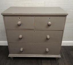 [HF16405] lovely old Pine ‘ Grey’ painted  four Drawer Chest