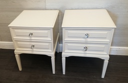 [HF16430] pair of two drawer cream bedsides