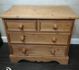 [HF16460] solid pine chest of four drawers