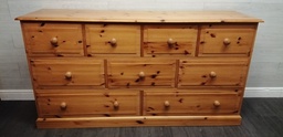 [HF16549] SOLID quality solid PINE LARGE 9 DRAWER MERCHANT STYLE PINE CHEST