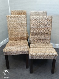 [HF16578] four x Wicker / sea grass dining Chairs