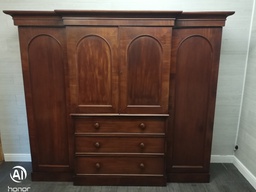 [HF16599] lovely large antique linen cupboard wardrobe