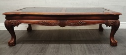 [HF16641] large mahogany glazed top coffee table