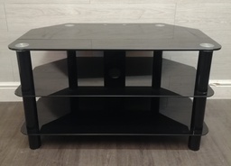 [HF16687] NEAT Black Glass coffee table TV Stand