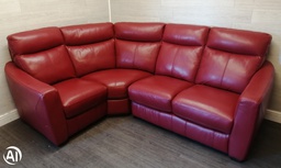 [HF16959] Lovely Red LEATHER CORNER SOFA