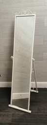 [HF16979] free standing white Cheval Mirror
