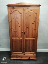 [HF16998] Double pine wardrobe with drawer