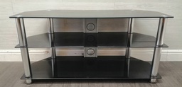 [HF17043] QUALITY LARGE BLACK GLASS TV STAND