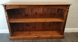 [HF17063] Long Low Solid Pine BOOKCASE