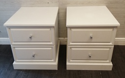 [HF17084] Large White Two Drawer Bedside Chest Pair