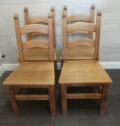 [HF17114] QUALITY SET OF  FOUR SOLID LADDER BACK DINING CHAIRS