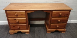 [HF17185] Pine Six Drawer Dressing Table / Desk