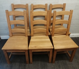 [HF17225] 6 x Solid Ladder Back Dining Chairs