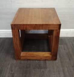 [HF17215] DARK WOOD SQUARE SIDE TABLE